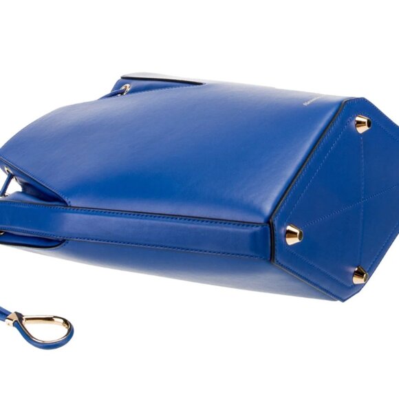 ALEXANDER MCQUEEN Blue Leather Bucket Bag LIKE NEW - Picture 11 of 11